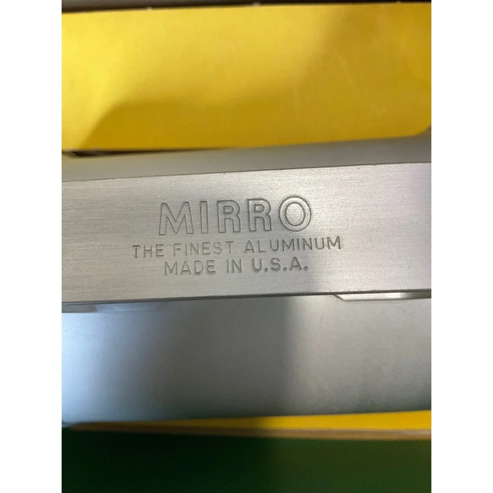 Vintage Mirro Aluminum Cooky & Pastry Press 50s 60s Wood Tray 12 Discs 3 Tips